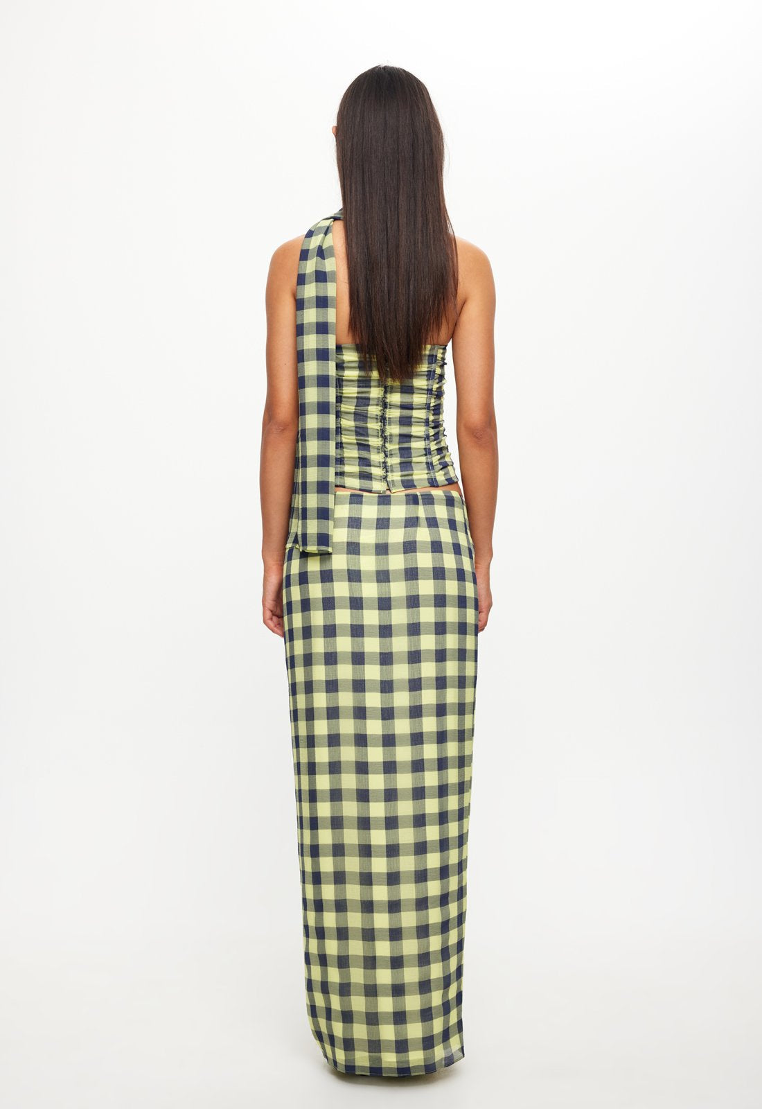 MARIAH MAXI SKIRT - NAVY CHECK