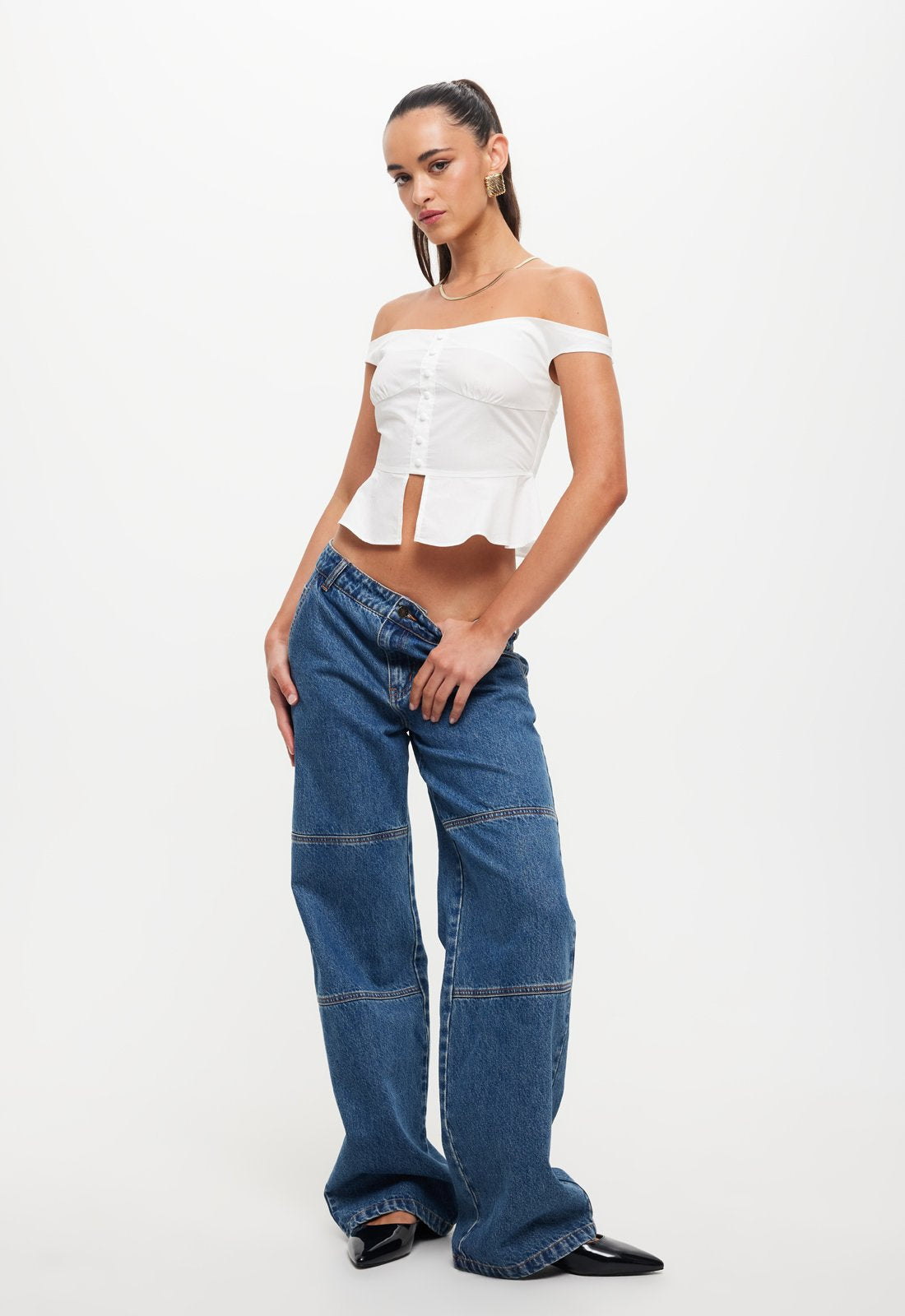 FEMME FATALE TOP - PORCELAIN