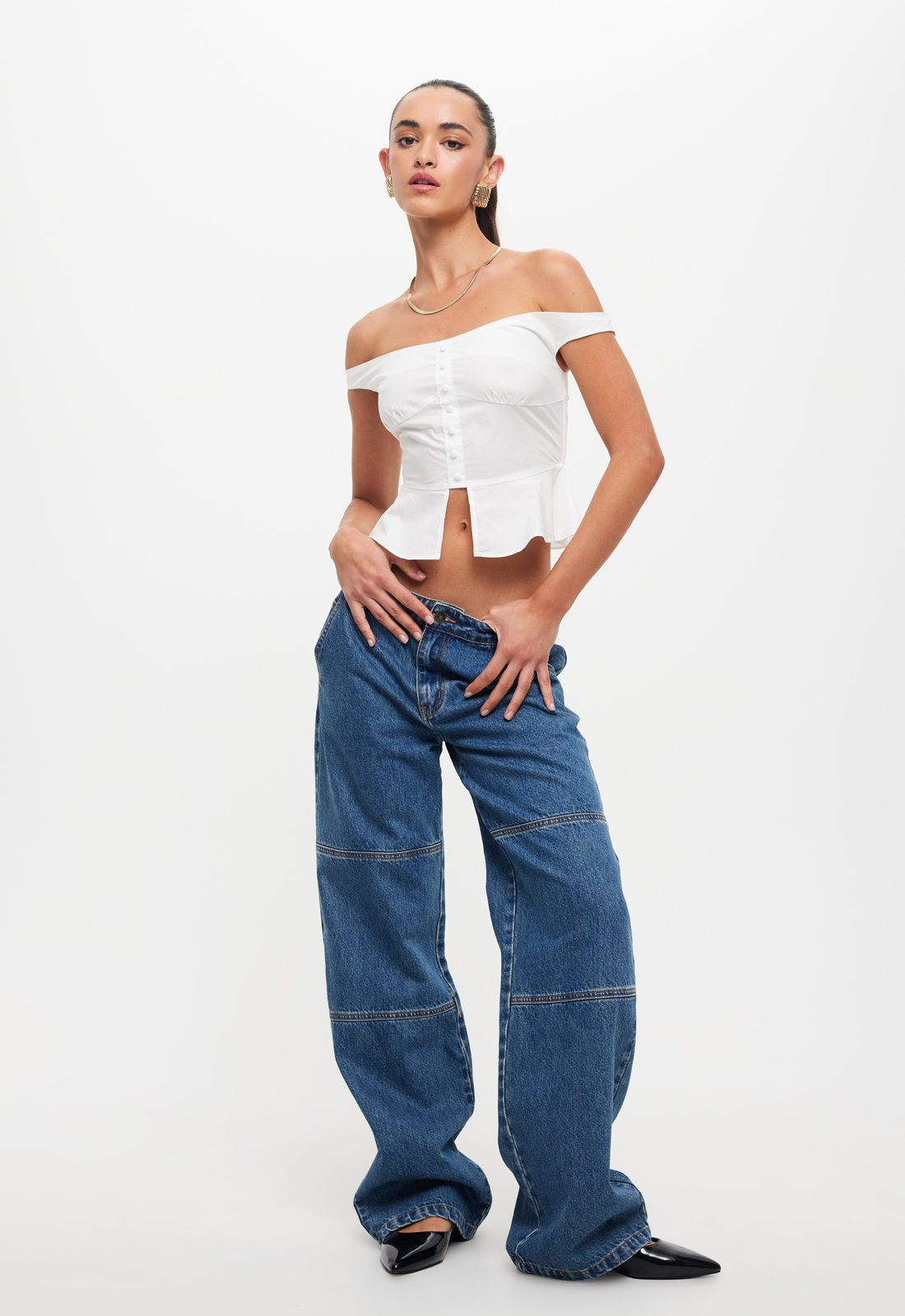 FEMME FATALE TOP - PORCELAIN