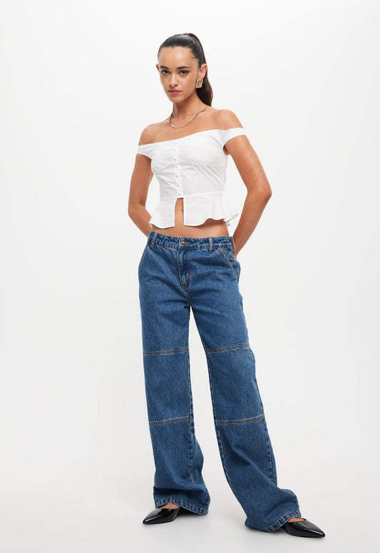 FEMME FATALE TOP - PORCELAIN