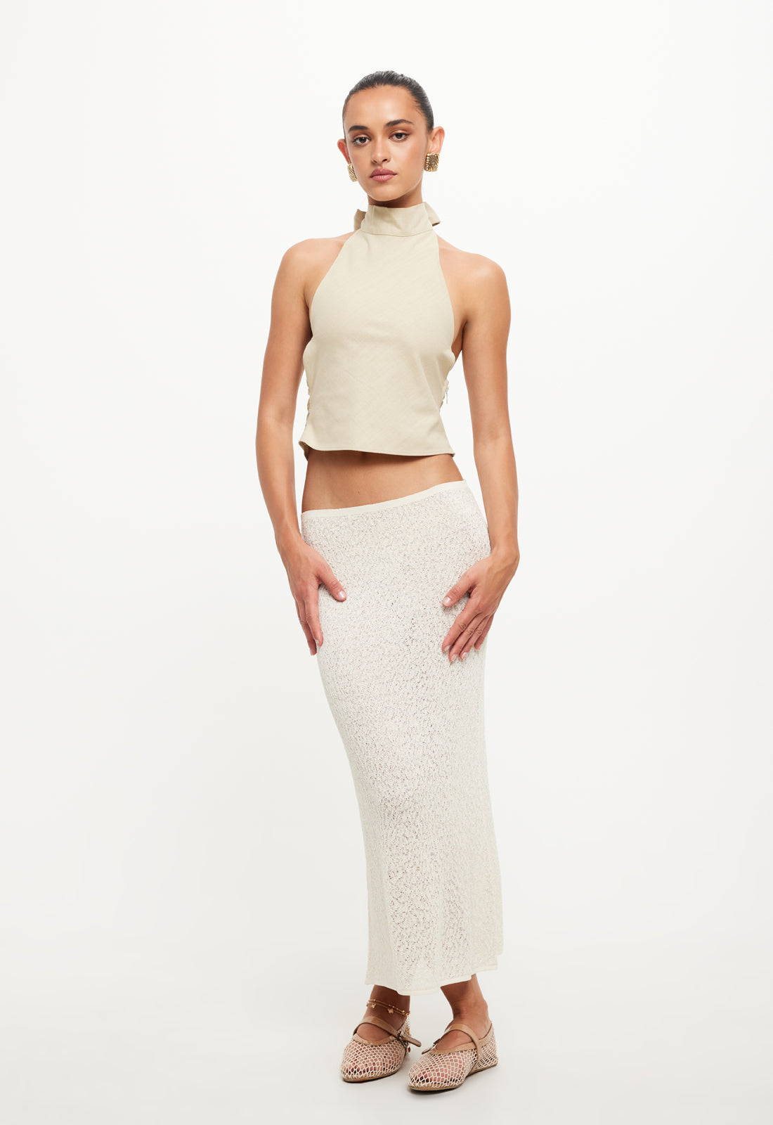 PURE MIDI SKIRT - CREAM