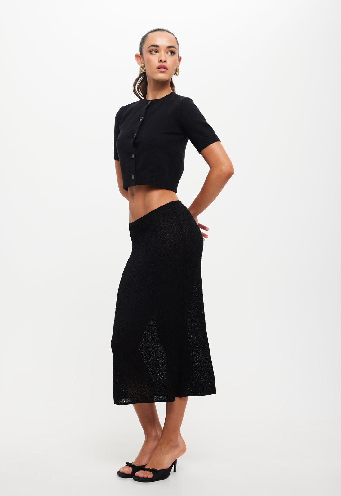 PURE MIDI SKIRT - ONYX