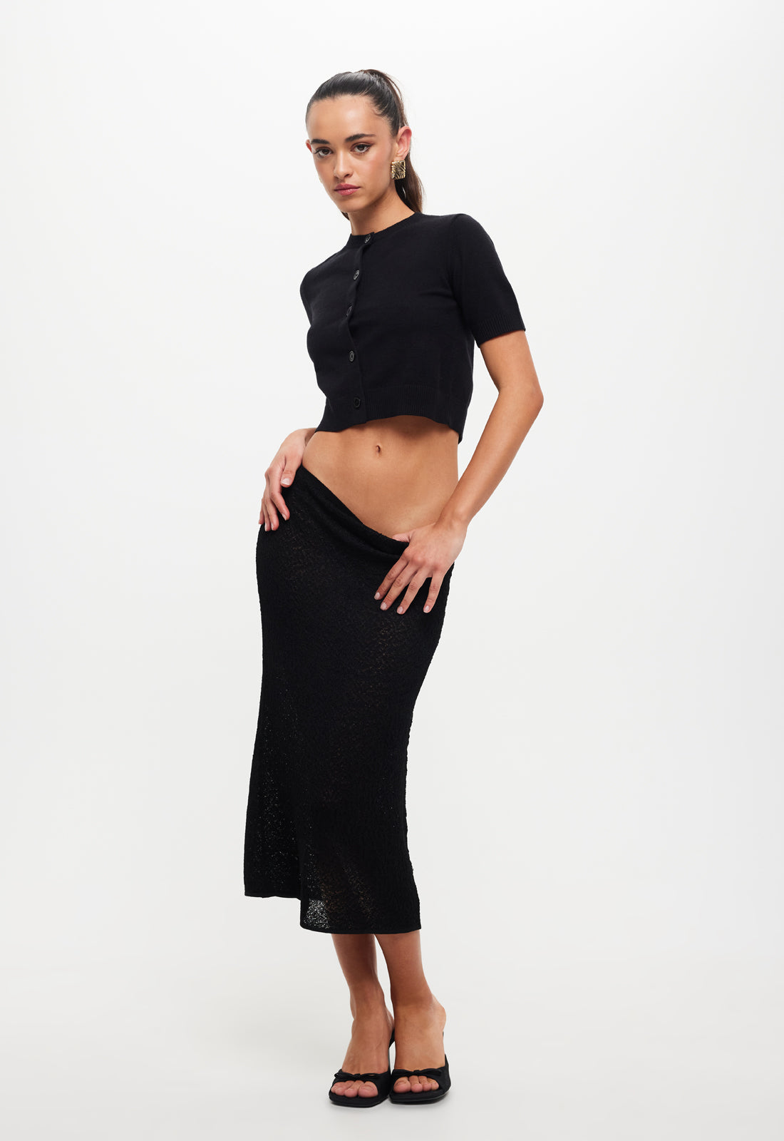 PURE MIDI SKIRT - ONYX