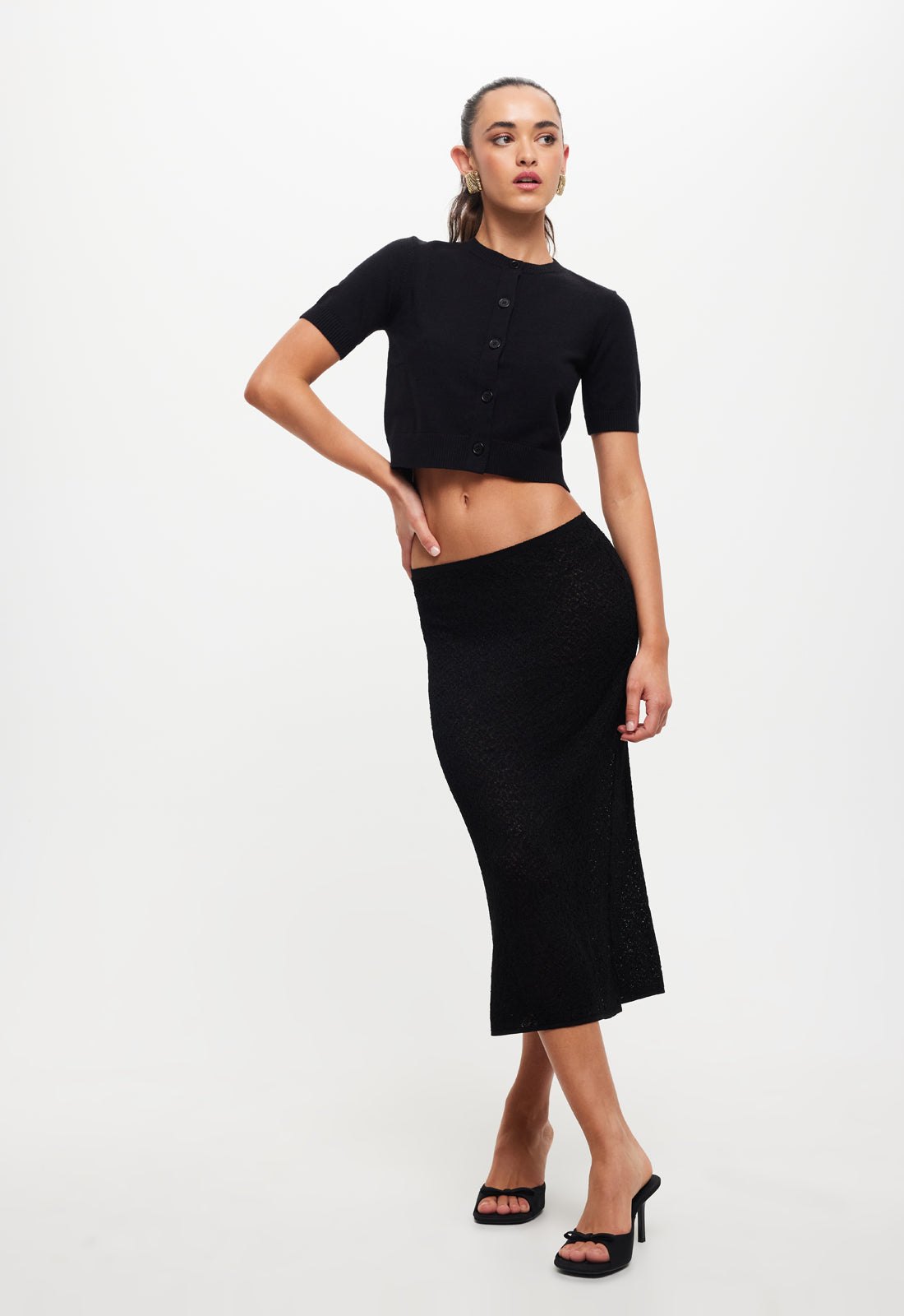 PURE MIDI SKIRT - ONYX