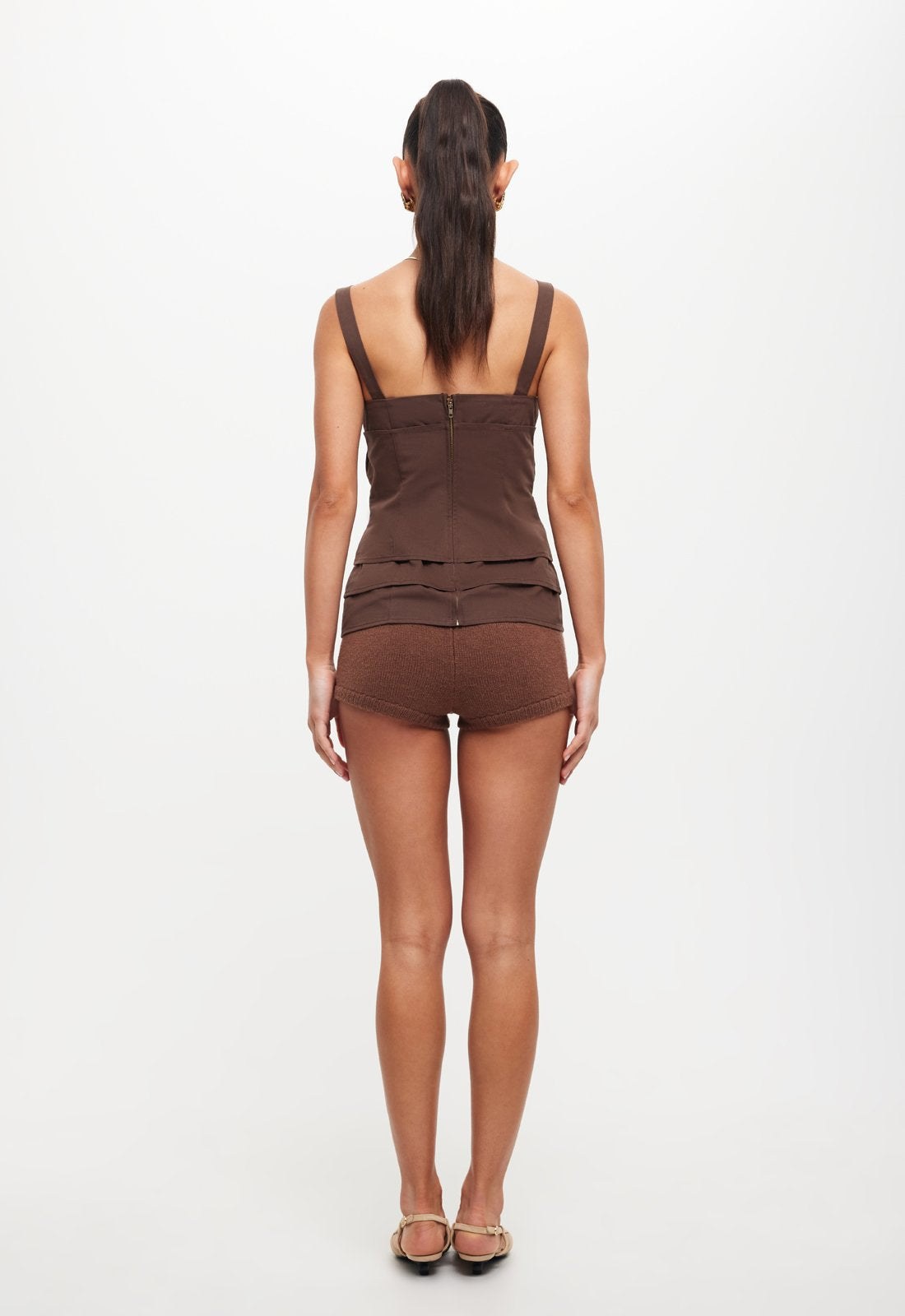 IN BLOOM TOP  - CHOCOLATE