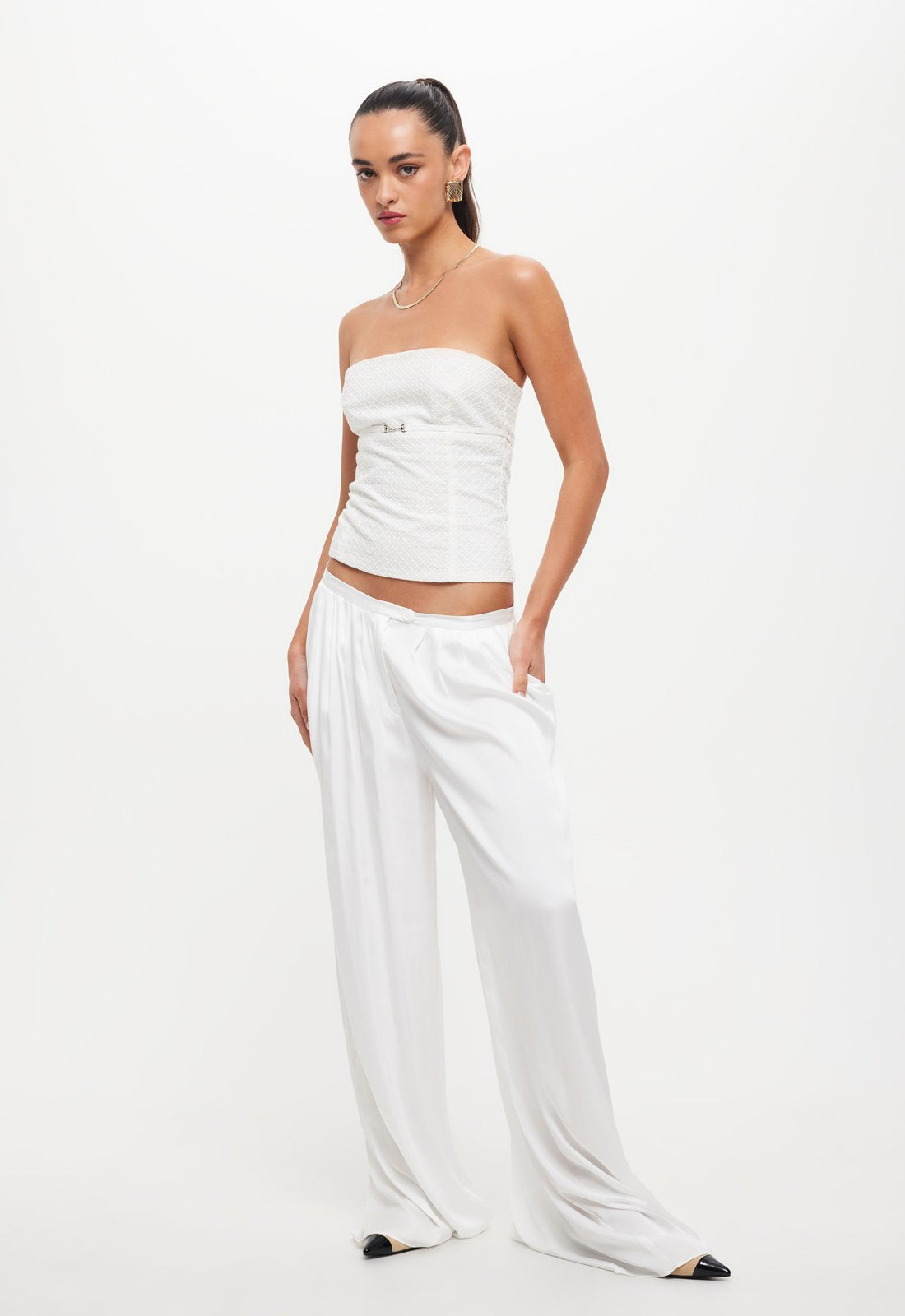 ALLURE STRAPLESS TOP  - PORCELAIN