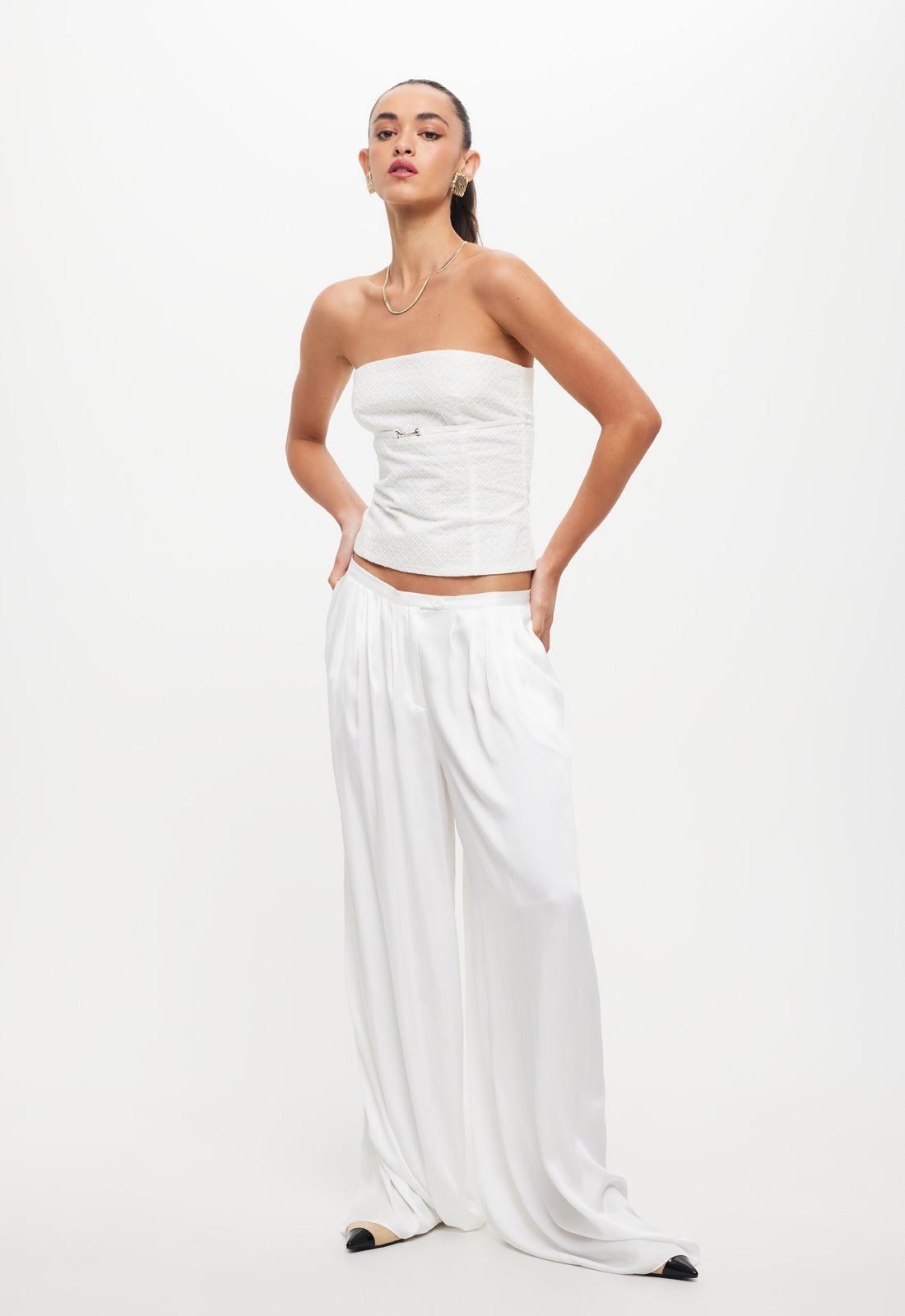 ALLURE STRAPLESS TOP  - PORCELAIN