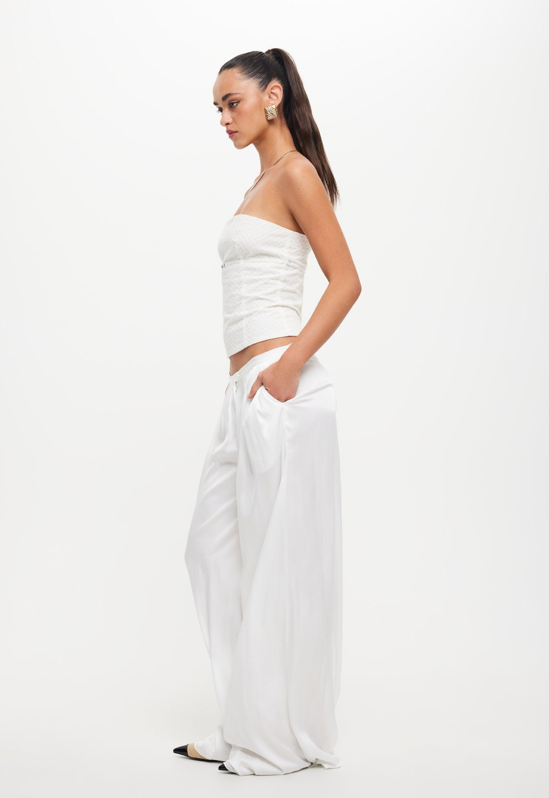 ALLURE STRAPLESS TOP  - PORCELAIN