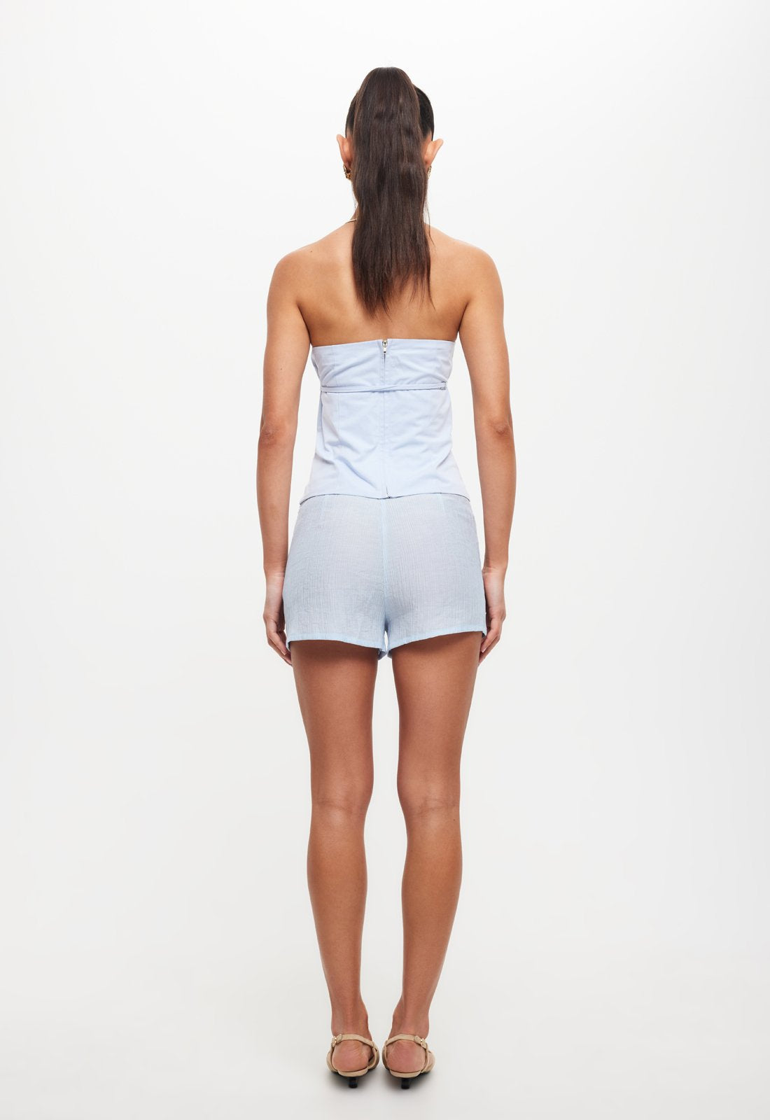 ALLURE STRAPLESS TOP - PALE BLUE
