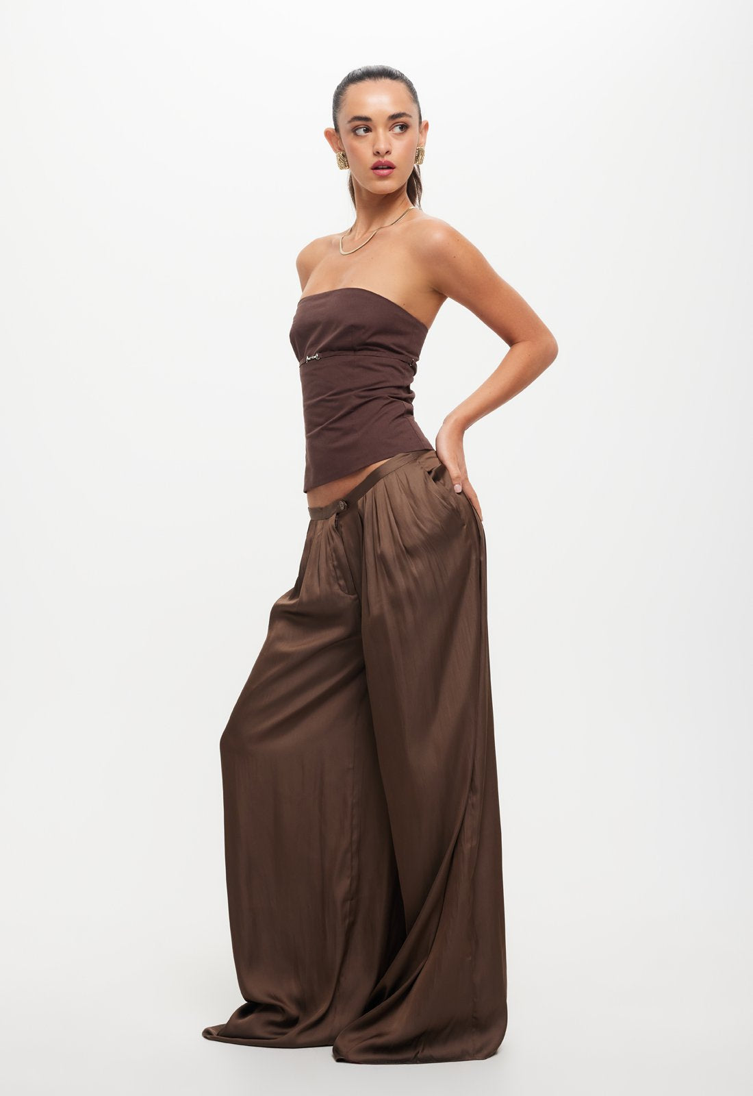 ALLURE STRAPLESS TOP - CHOCOLATE