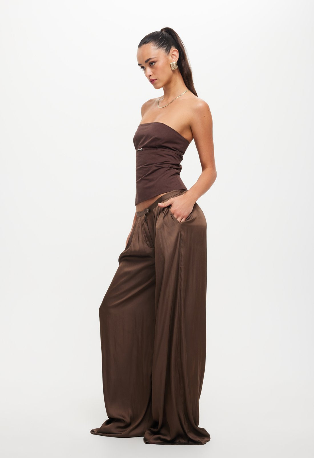 ALLURE STRAPLESS TOP - CHOCOLATE