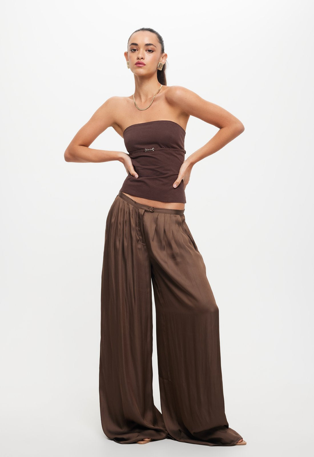 ALLURE STRAPLESS TOP - CHOCOLATE