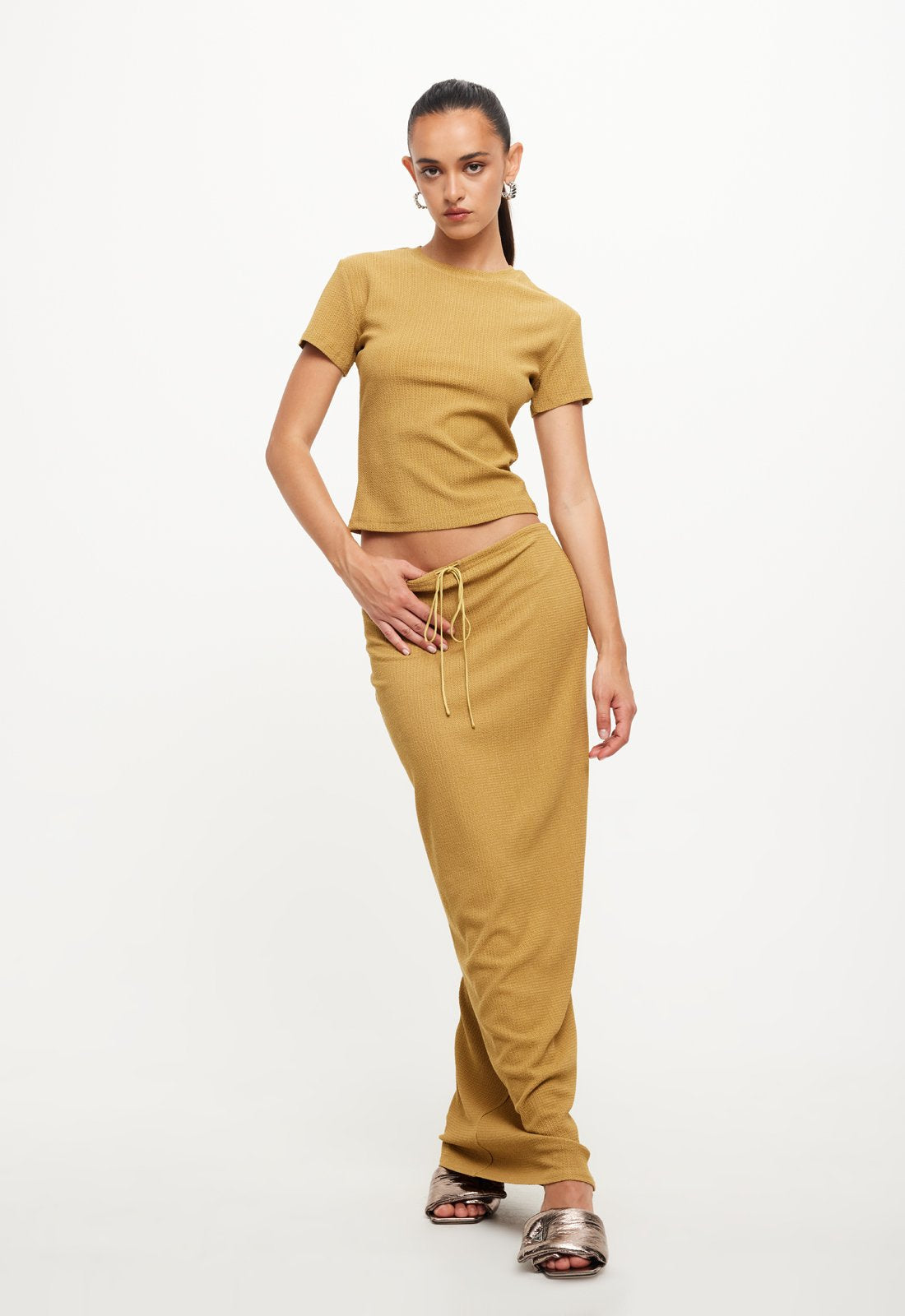 NOSTALGIC MAXI SKIRT - GOLD