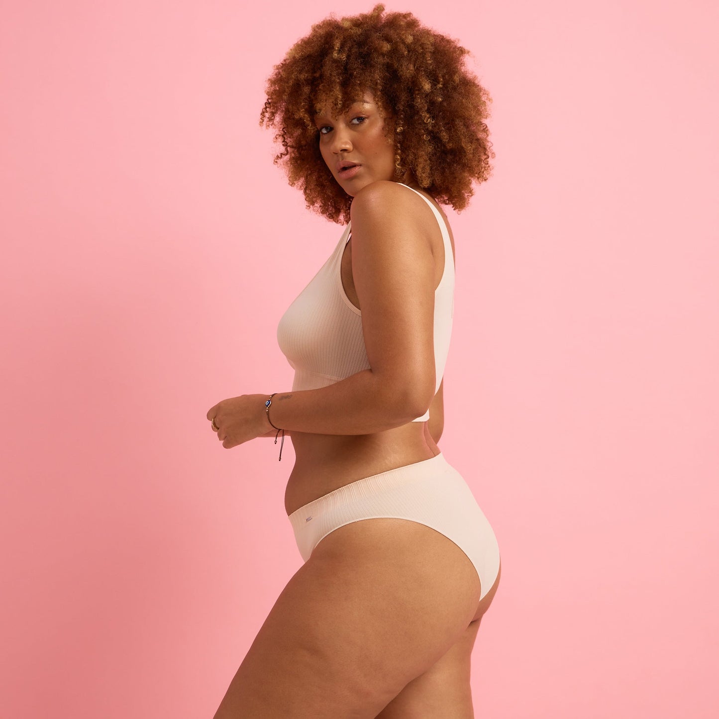 Taupe Ribbed Seamfree Brazilian