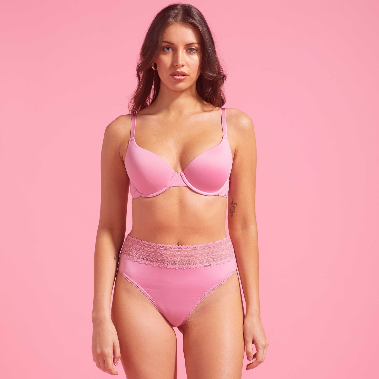 Orchid Smoke Microfibre & Lace High Waist G-string Set