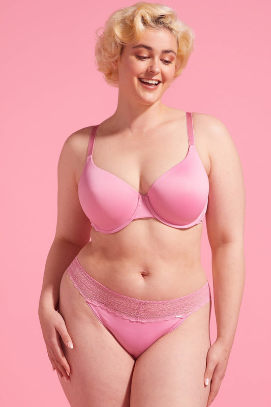 Orchid Smoke Microfibre & Lace Bikini Set