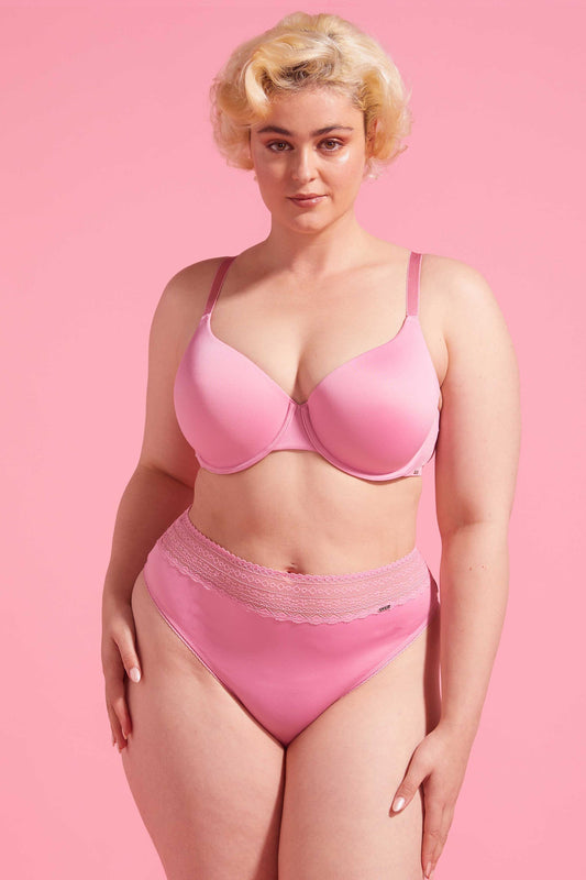 Orchid Smoke Microfibre & Lace High Waist G-string