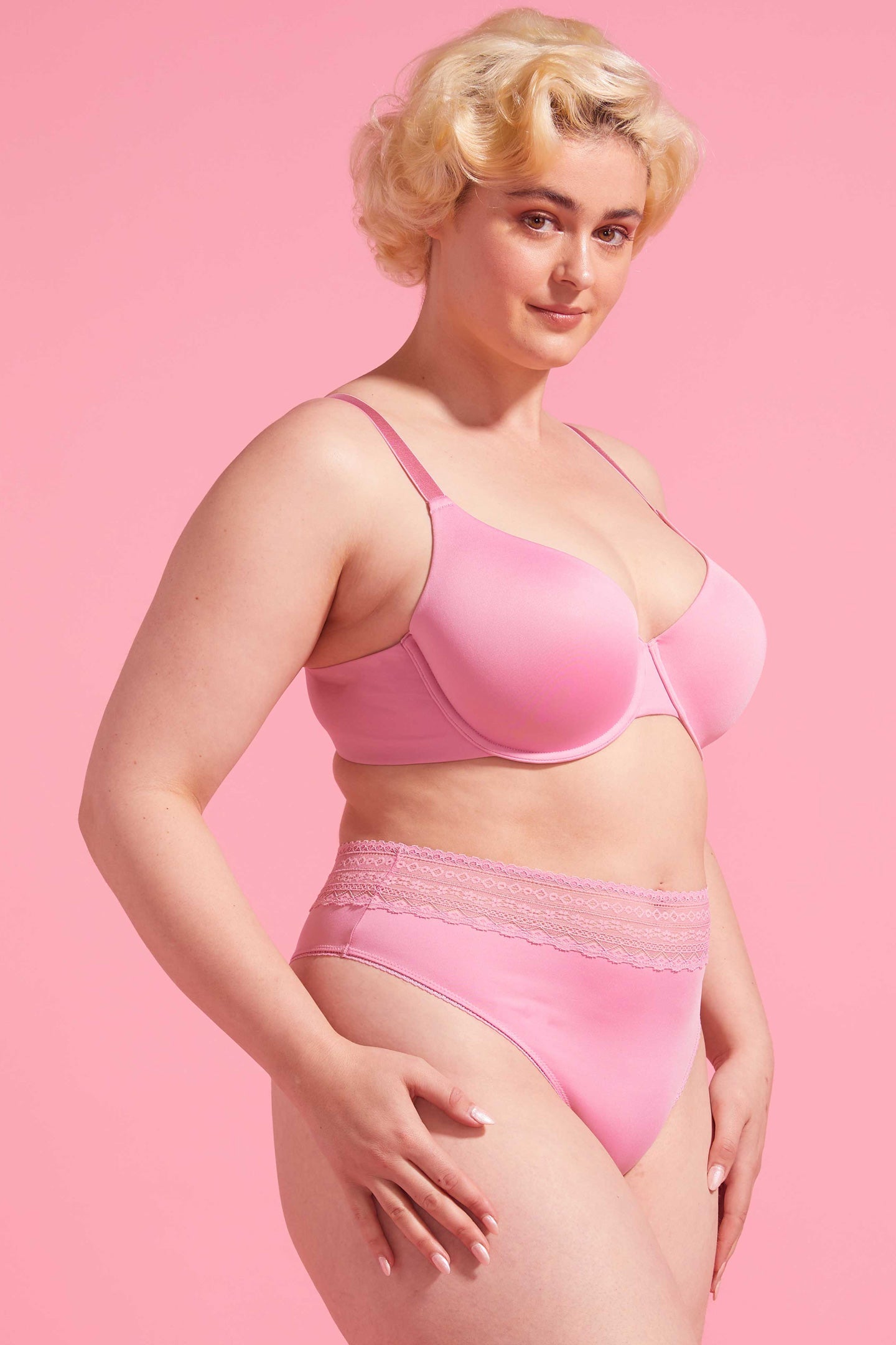 Orchid Smoke Microfibre & Lace High Waist G-string