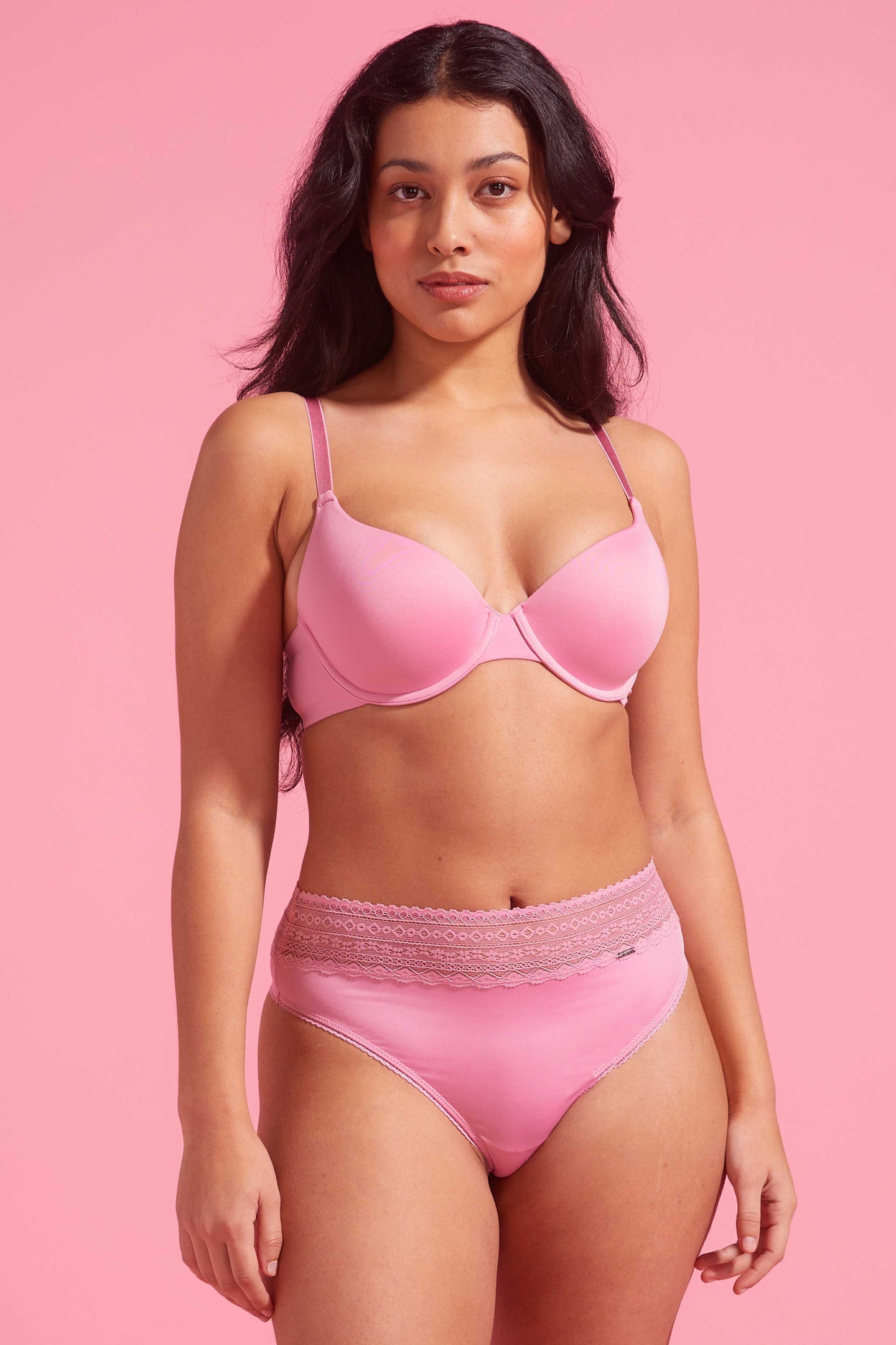 Orchid Smoke Microfibre & Lace High Waist G-string