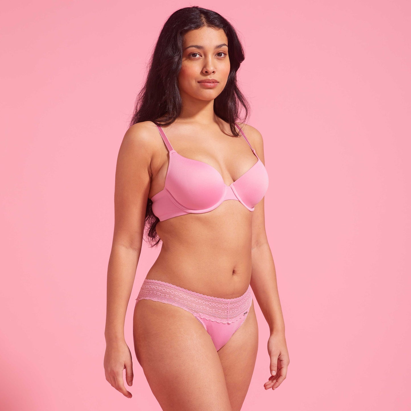 Orchid Smoke Microfibre & Lace Bikini Set