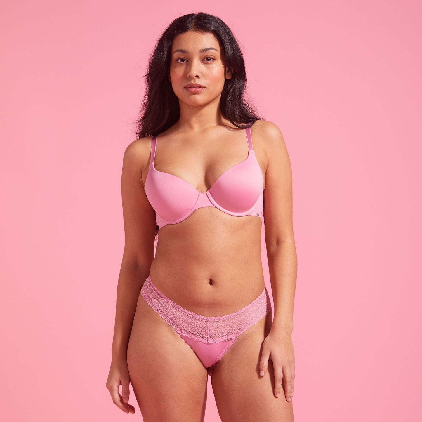 Orchid Smoke Microfibre & Lace Bikini Set