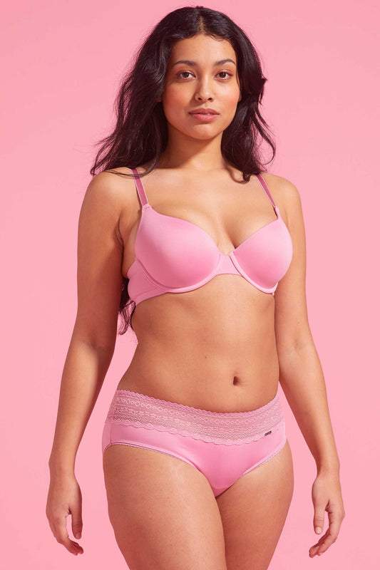 Orchid Smoke Microfibre & Lace Boyleg Set