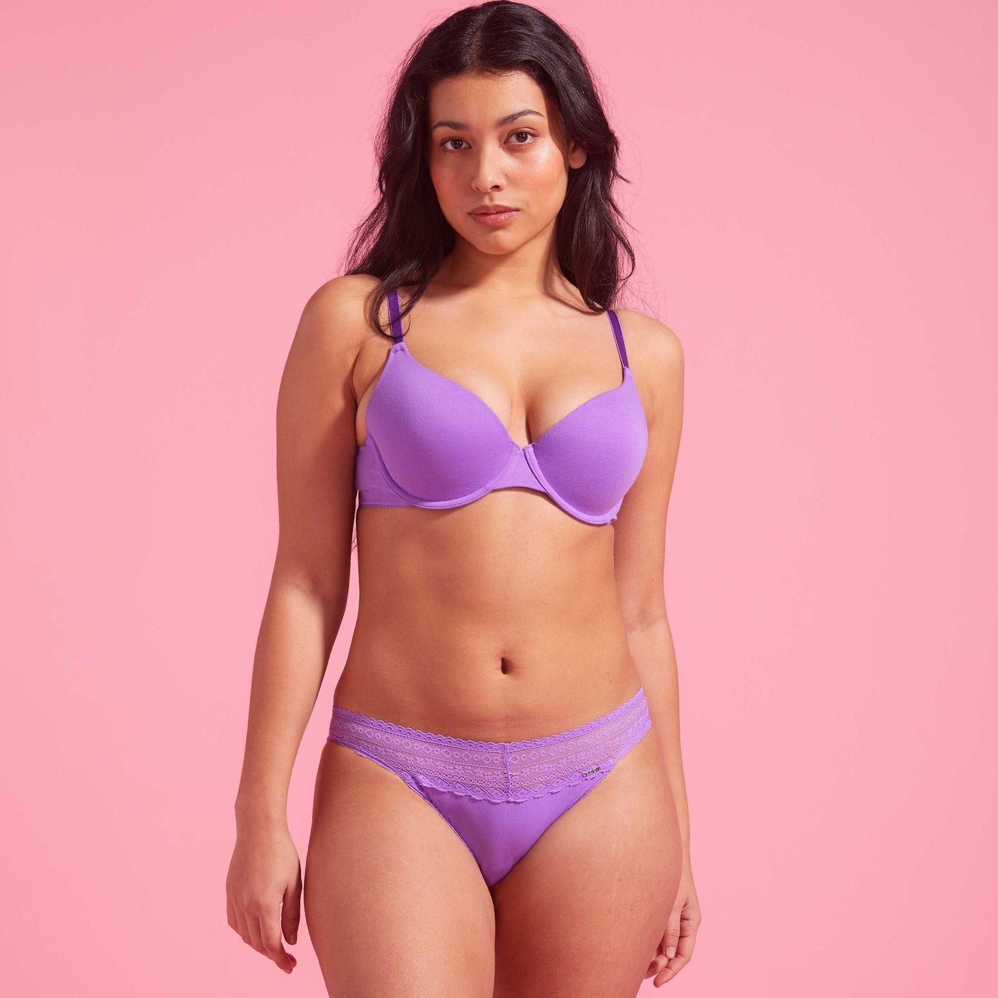 Purple Hebe Recycled & Lace Bikini Set