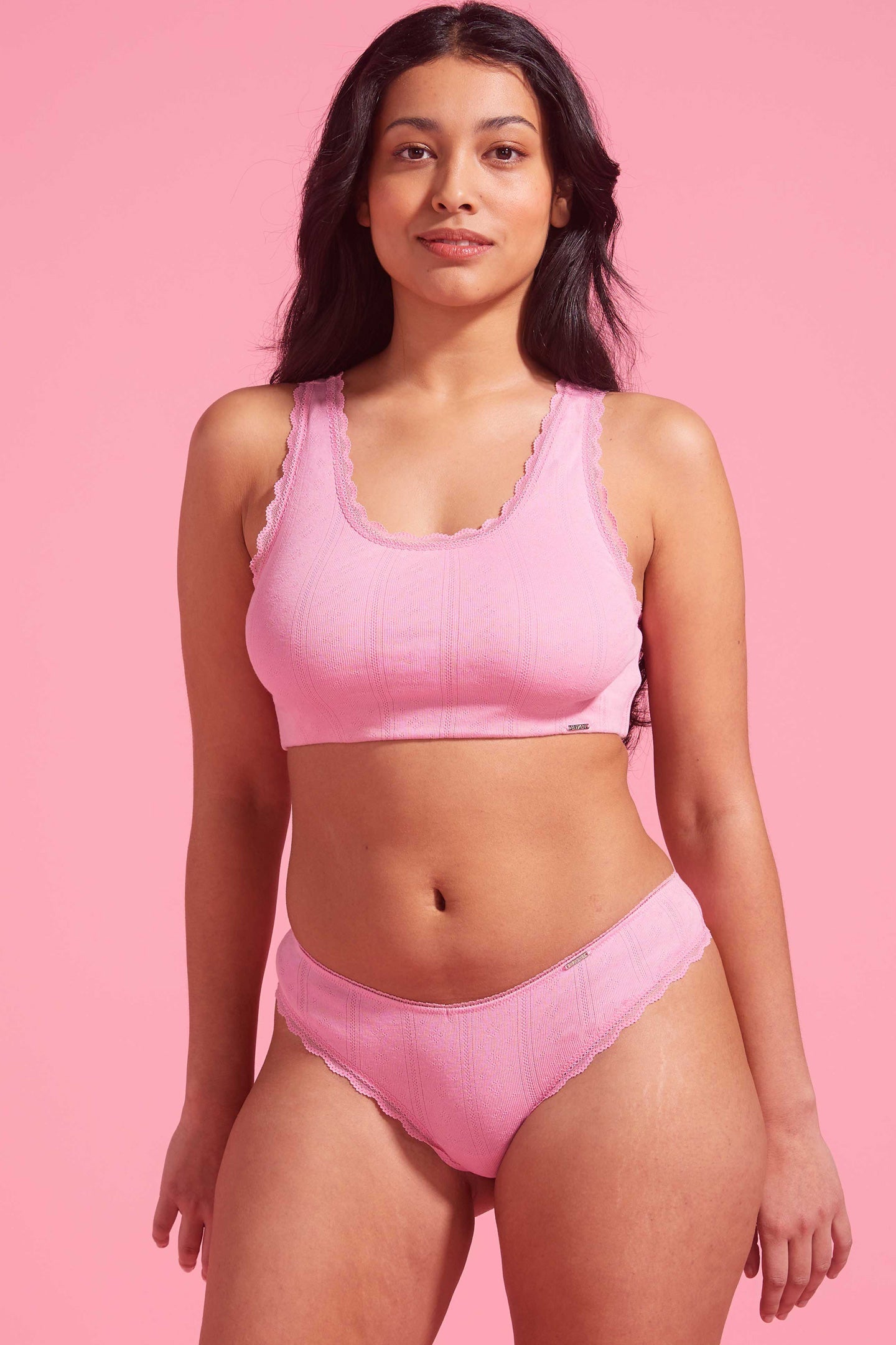 Charlotte Orchid Smoke Cotton Pointelle G-string