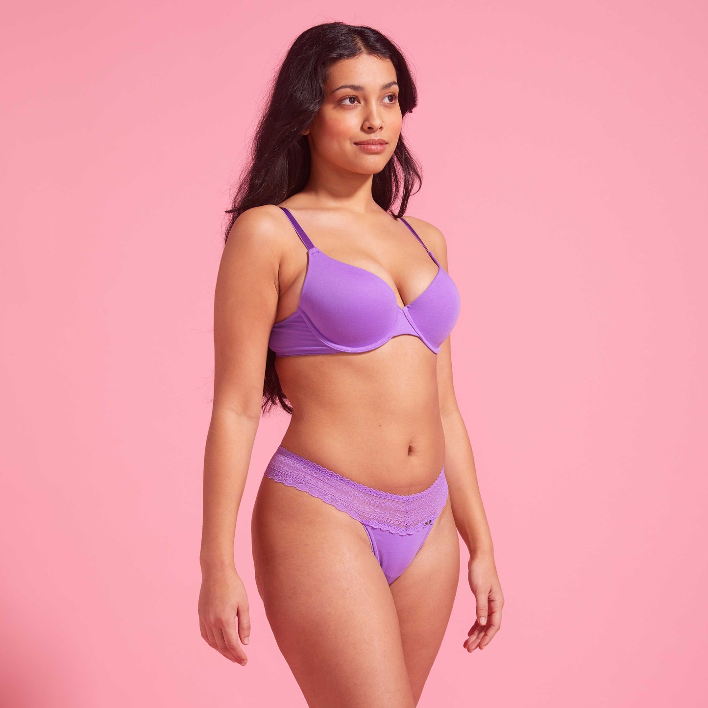 Purple Hebe Recycled & Lace G-string Set