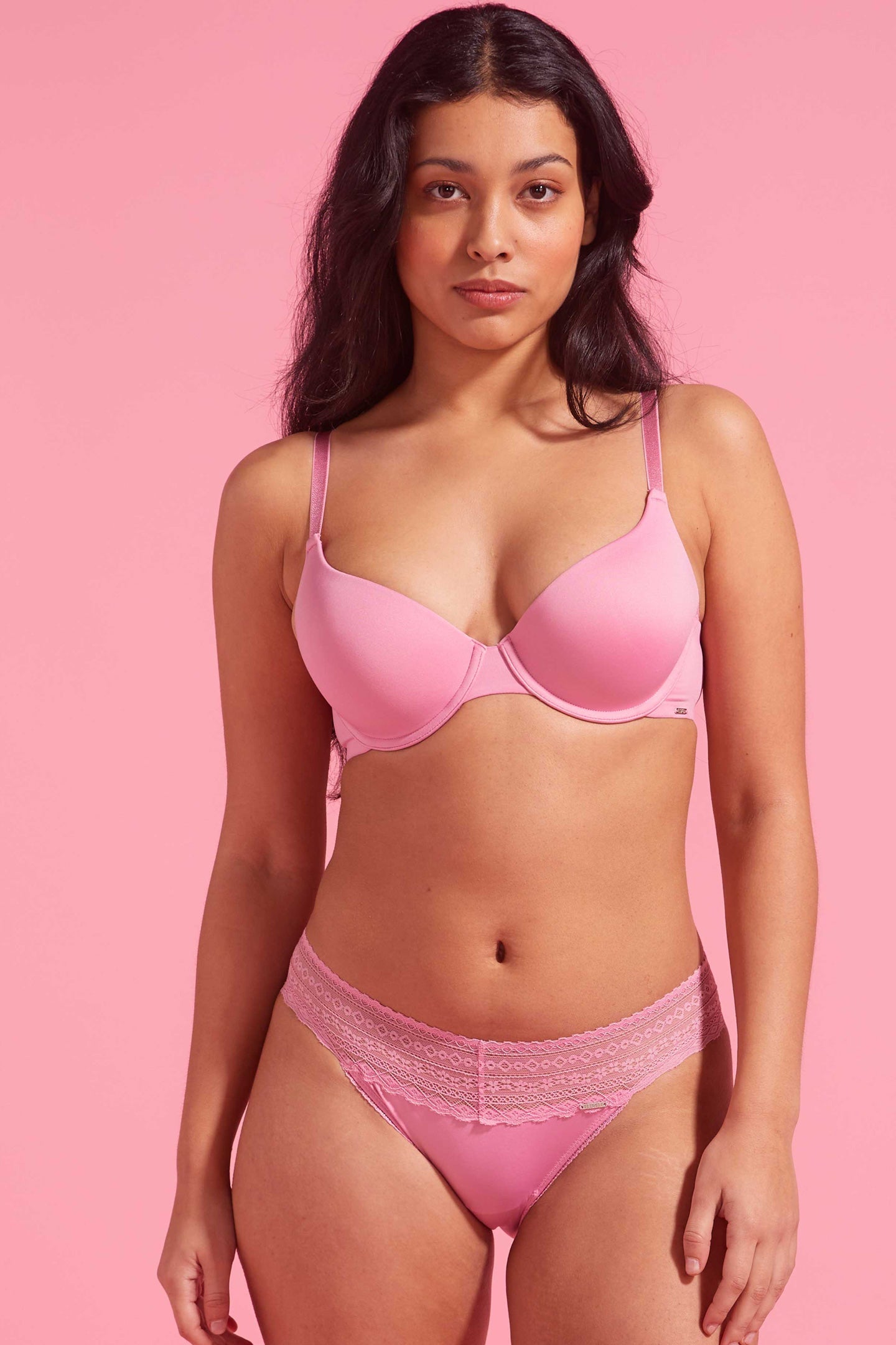 Orchid Smoke Microfibre & Lace Bikini