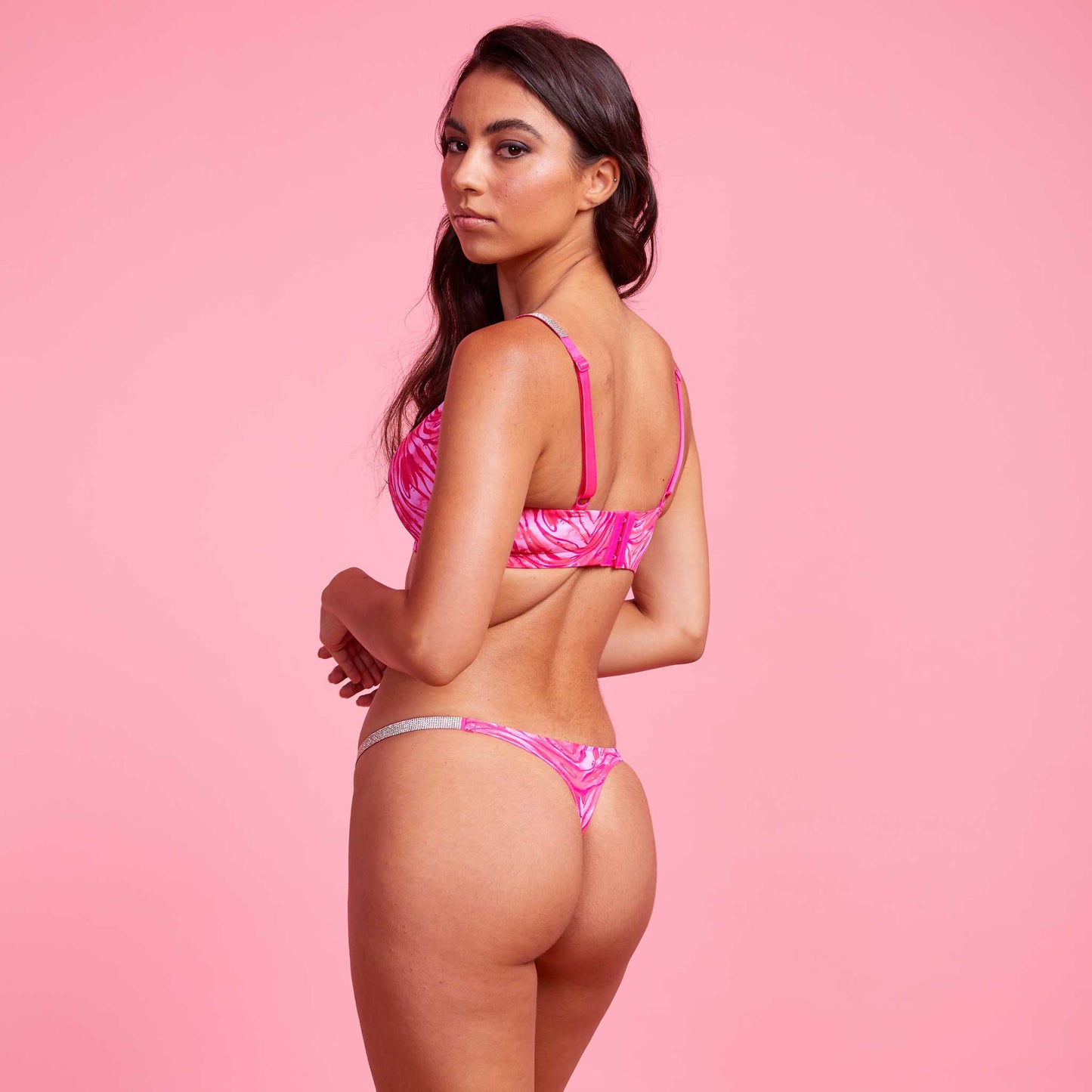 Vixen Pink Zebra Microfibre G-string
