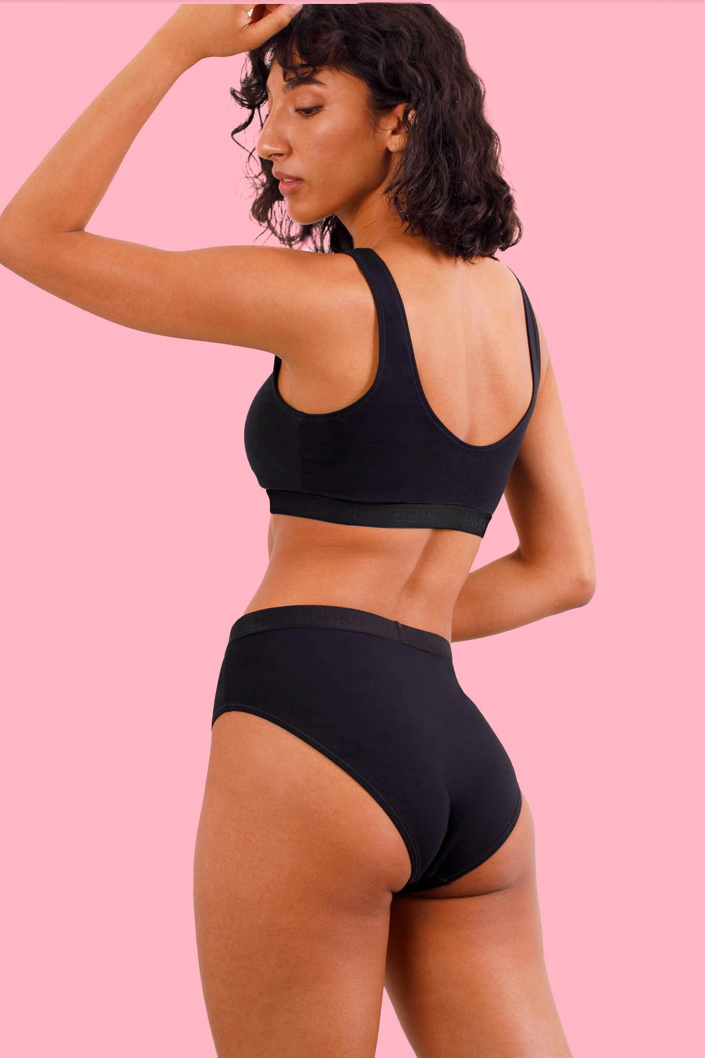 Black Recycled High Leg Bikini