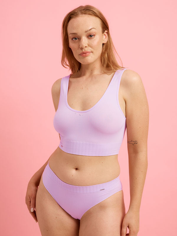 Orchid Ribbed Seamfree Brazilian
