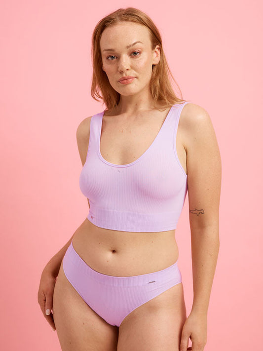Orchid Ribbed Seamfree Brazilian