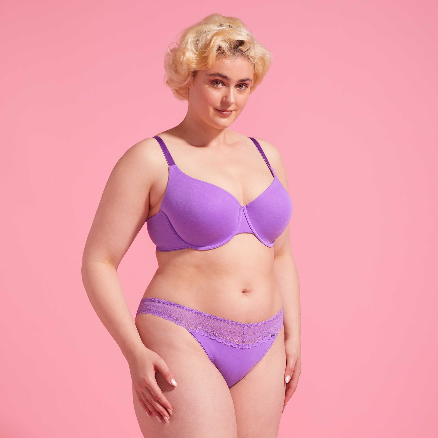 Purple Hebe Recycled & Lace Bikini Set
