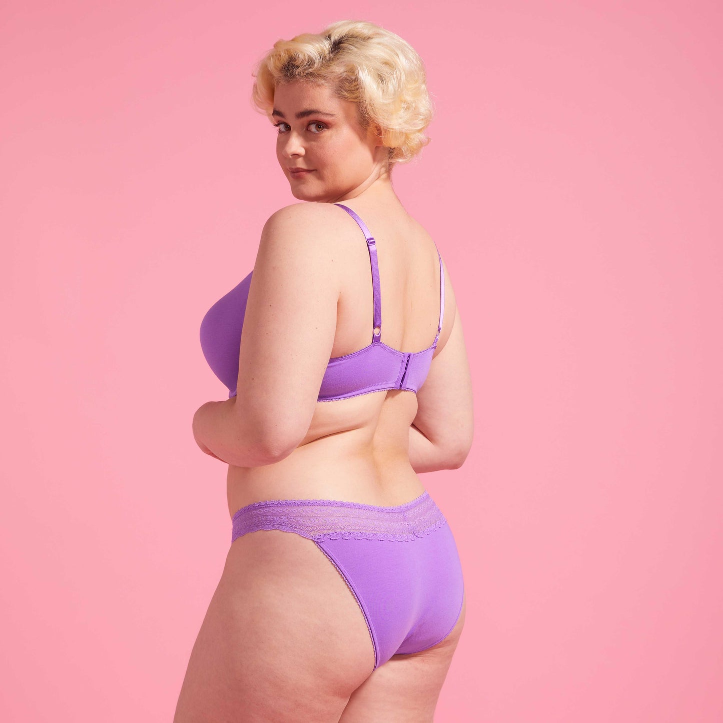 Purple Hebe Recycled & Lace Bikini Set