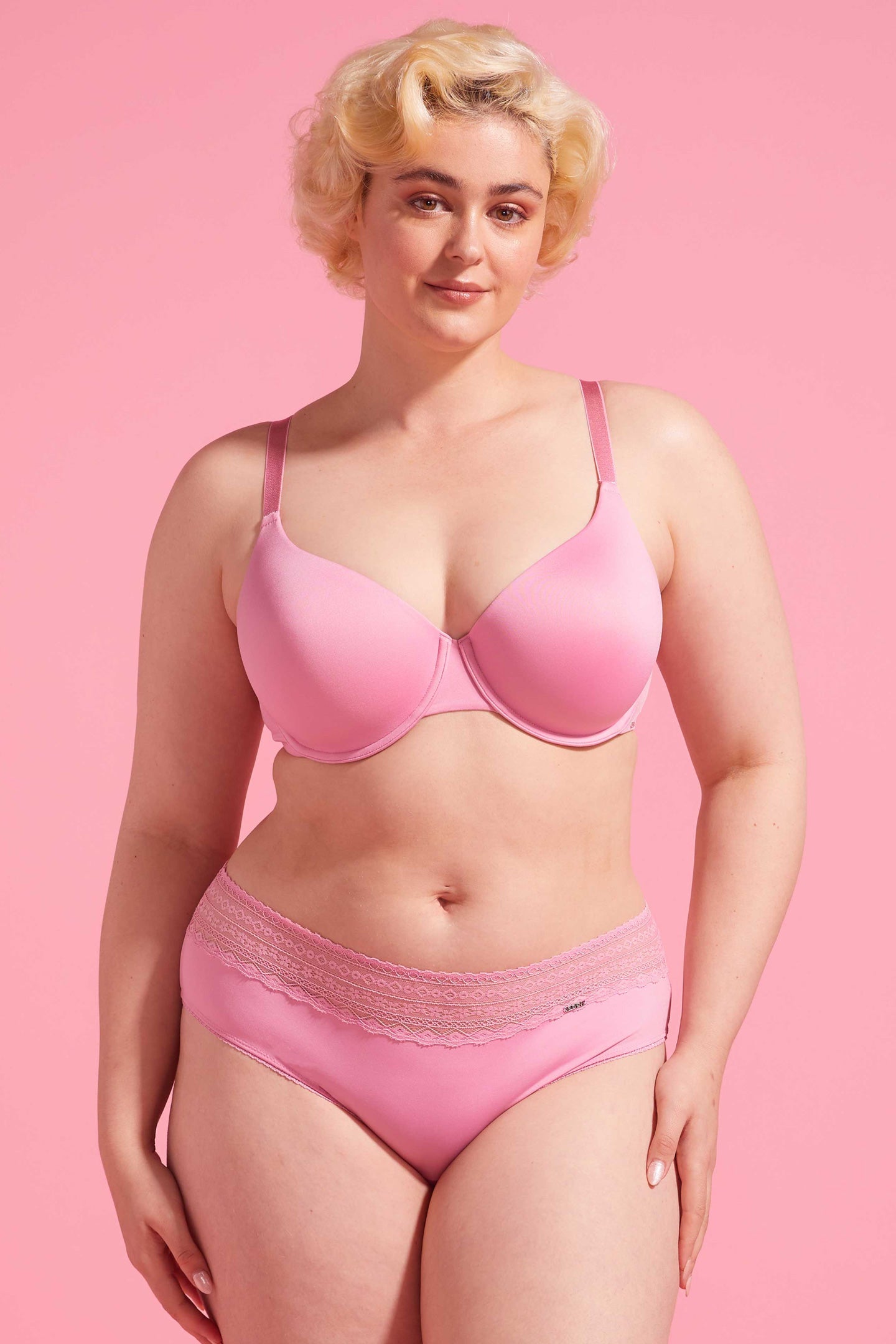 Orchid Smoke Microfibre & Lace Boyleg Set