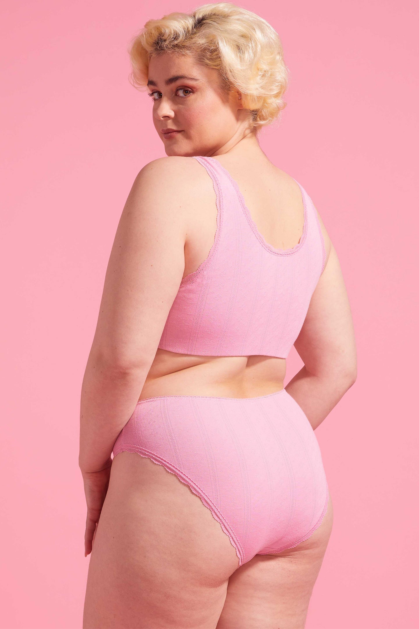 Charlotte Orchid Smoke Cotton Pointelle High Leg Bikini