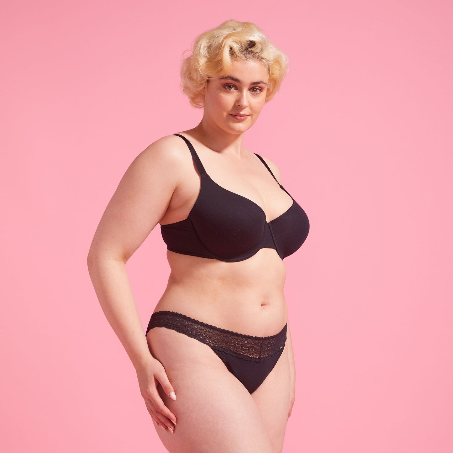 Black Recycled & Lace Bikini Set