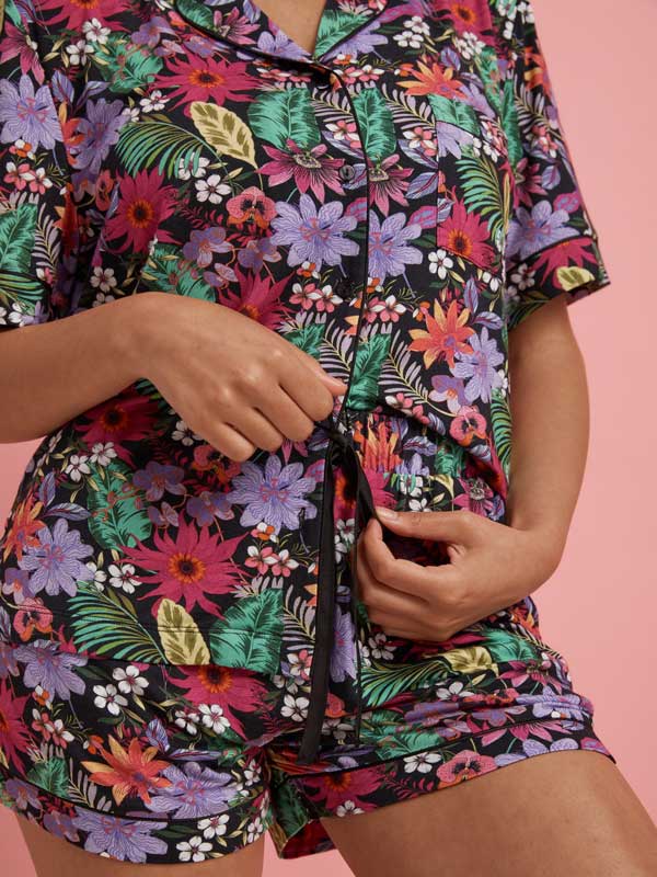 Tropical Floral Short Sleeve Pyjama Set