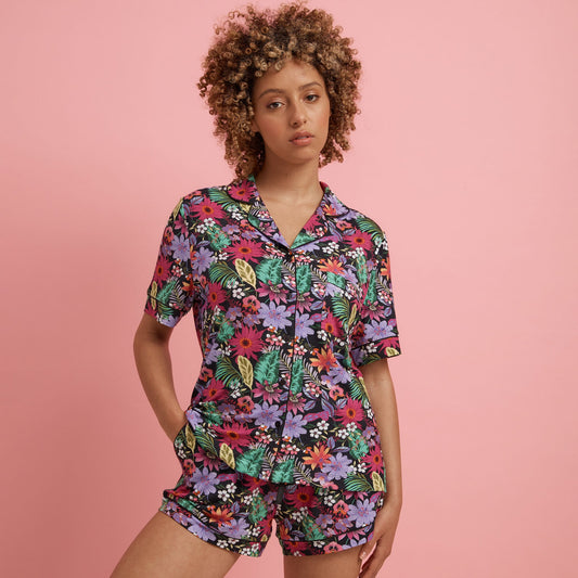 Tropical Floral Short Sleeve Pyjama Set