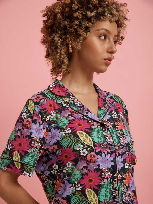 Tropical Floral Short Sleeve Pyjama Set