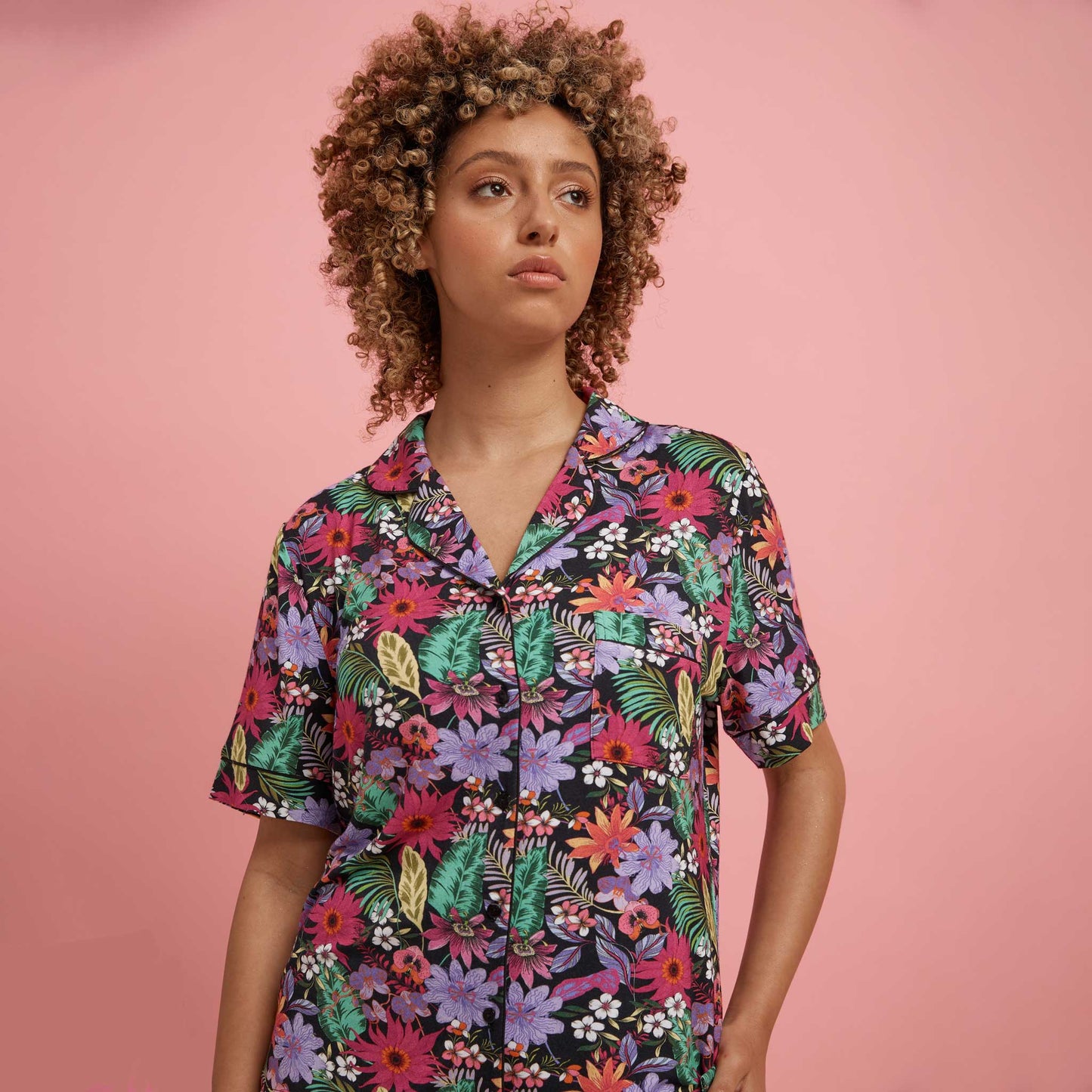 Tropical Floral Short Sleeve Pyjama Set