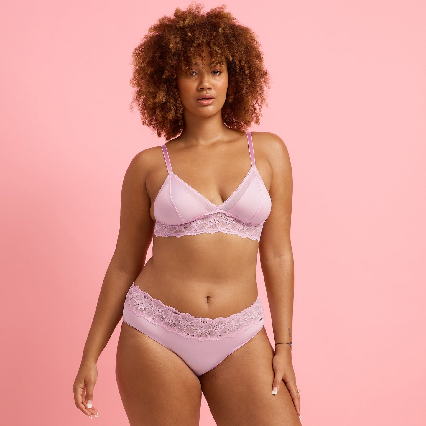 Luxe Microfibre & Lace Orchid Boyleg Set