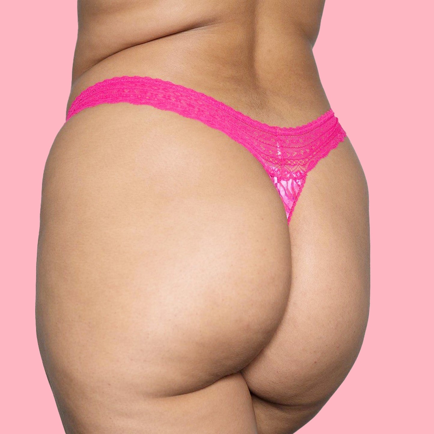 Luxe Pink Zebra Microfibre & Lace G-string